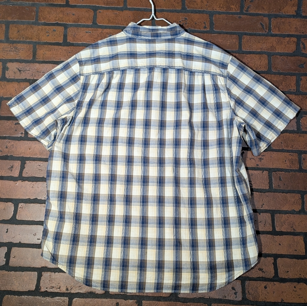 Carhartt Men's 2XL Grey Blue White Plaid‎ Button Down Work Shirt Casual - Picture 7 of 12